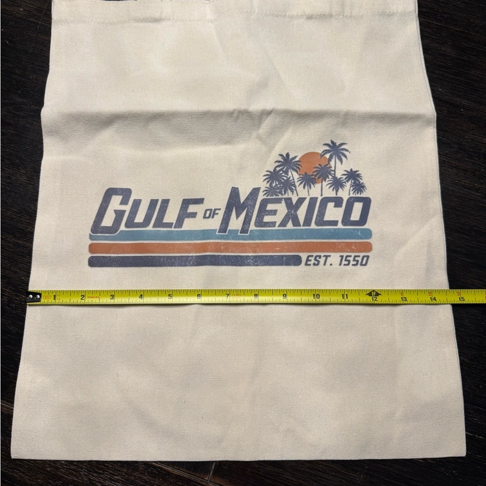 Cream Tote Bag - Vacation Beach Gulf of Mexico​ - Picture 2 of 4